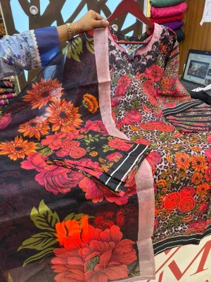 Swizz Lawn Floral Print Set